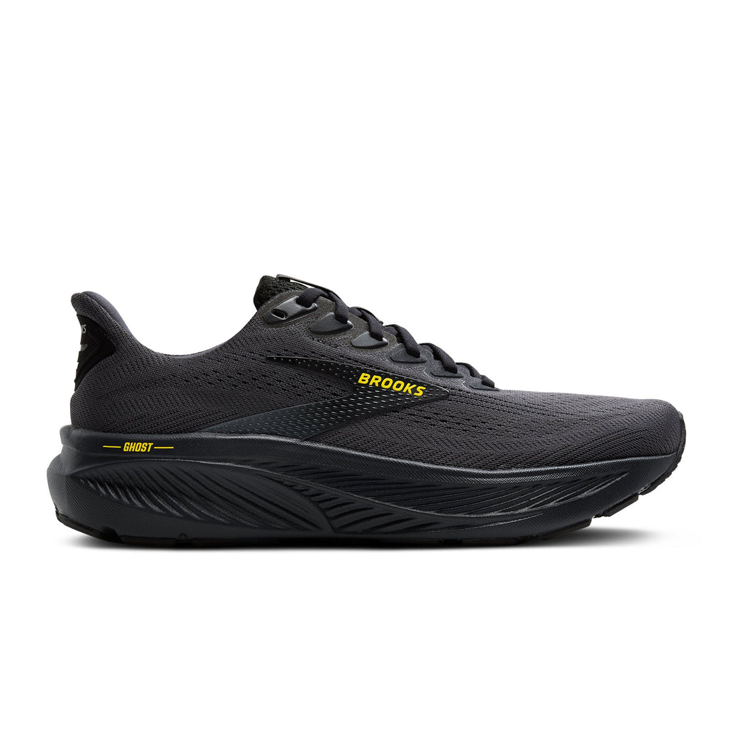 Brooks Ghost 17 Running Shoe Men's - Ebony/Black/Yellow