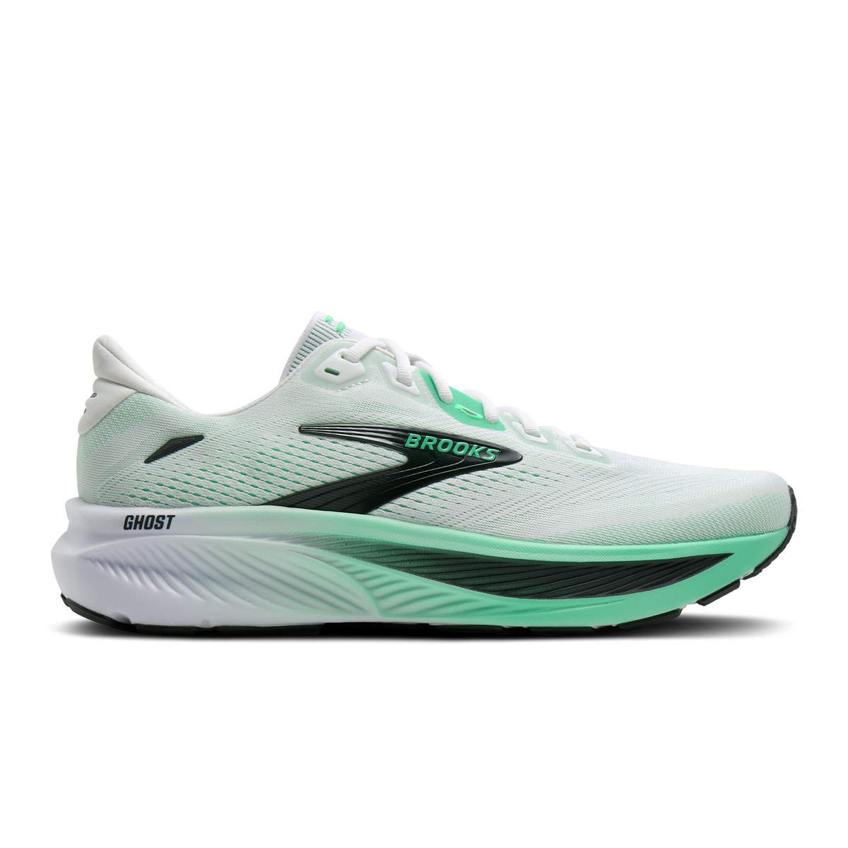 Brooks Ghost 18 Running Shoe Men's - White/Spring Bud/Spruce