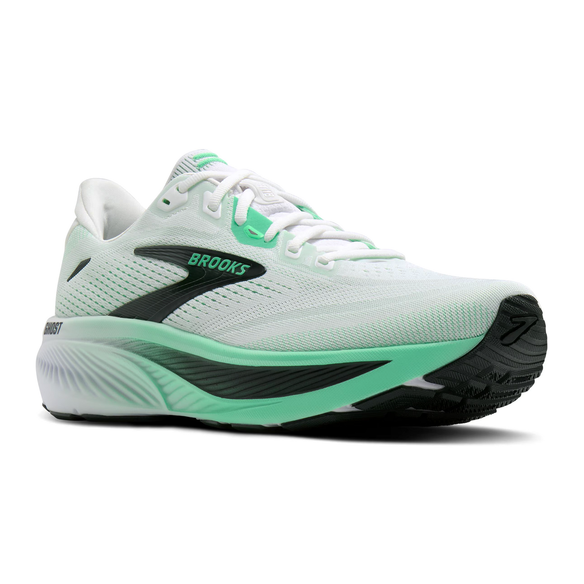 Brooks Ghost 18 Running Shoe Men's - White/Spring Bud/Spruce