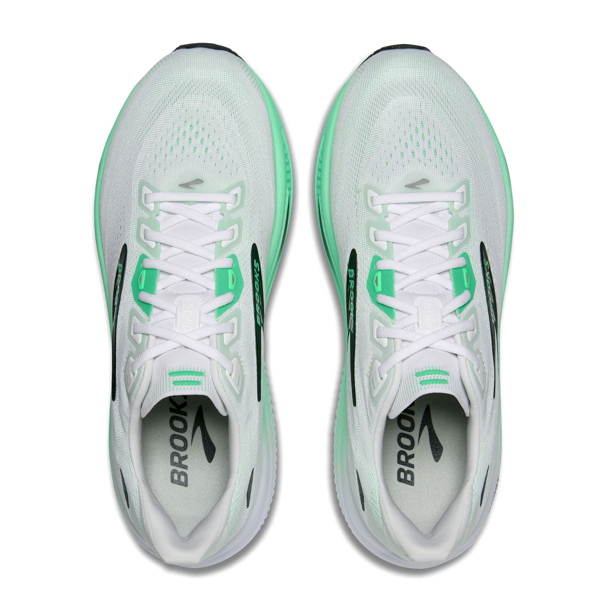 Brooks Ghost 18 Running Shoe Men's - White/Spring Bud/Spruce
