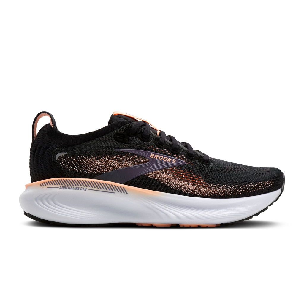 Brooks Adrenaline GTS 25 Running Shoe Women's - Black/Peach/Mulled Grape
