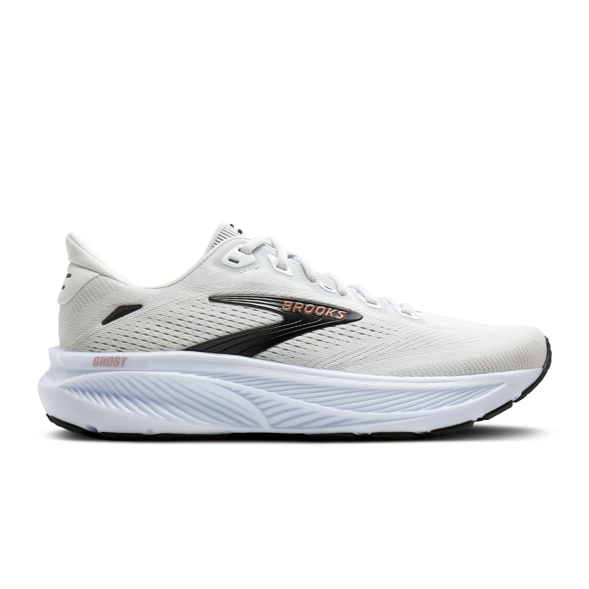 Brooks Ghost 18 Running Shoe Women's - White/Black/Rose Gold
