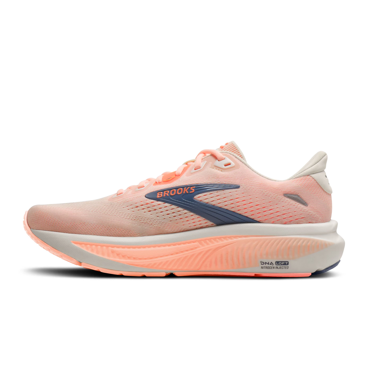 Brooks Ghost 18 Running Shoe Women's - Star White/Cyber Peach/Grey