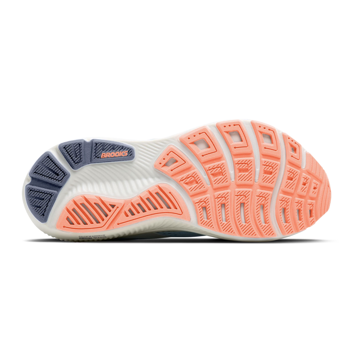 Brooks Ghost 18 Running Shoe Women's - Star White/Cyber Peach/Grey