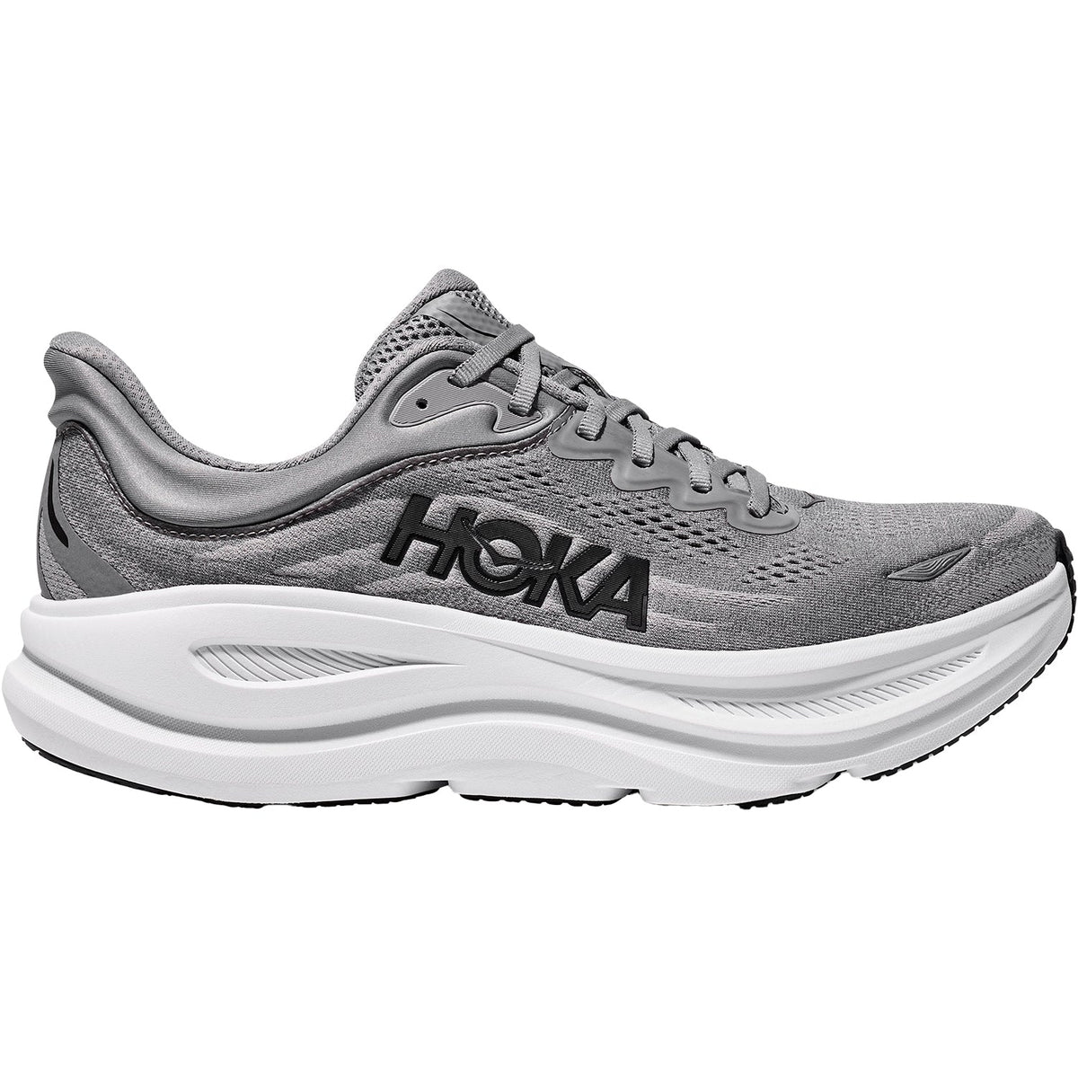 HOKA Bondi 9 Men's Athletic Shoes Galactic Grey/Stellar Grey Mesh