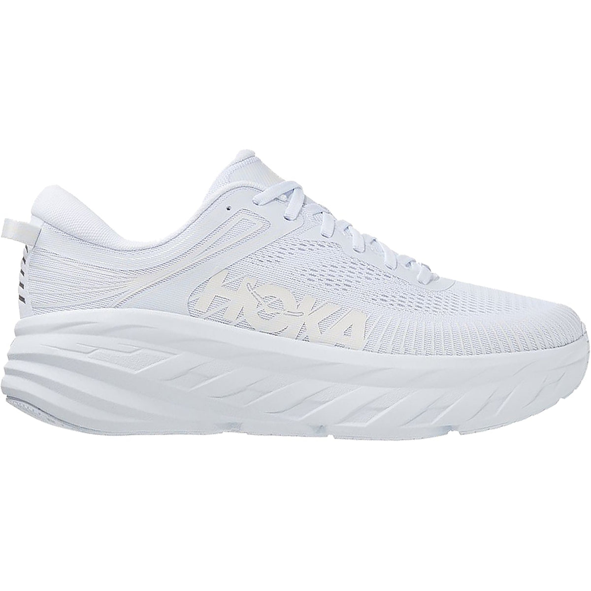HOKA Bondi 7 Women's Running Shoes White/White Mesh