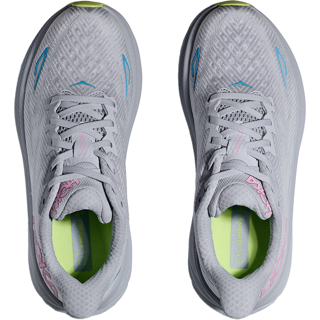 HOKA Clifton 9 Women's Road Running Shoes Gull/Sea Ice Mesh