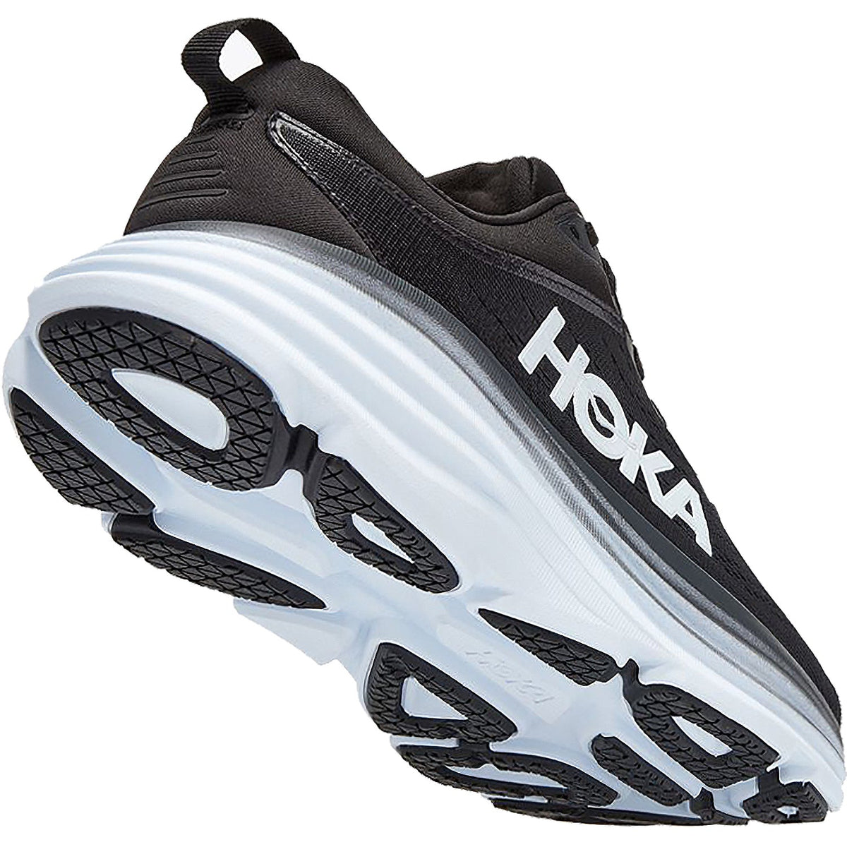HOKA Bondi 8 Women's Road Running Shoes Black/White Mesh
