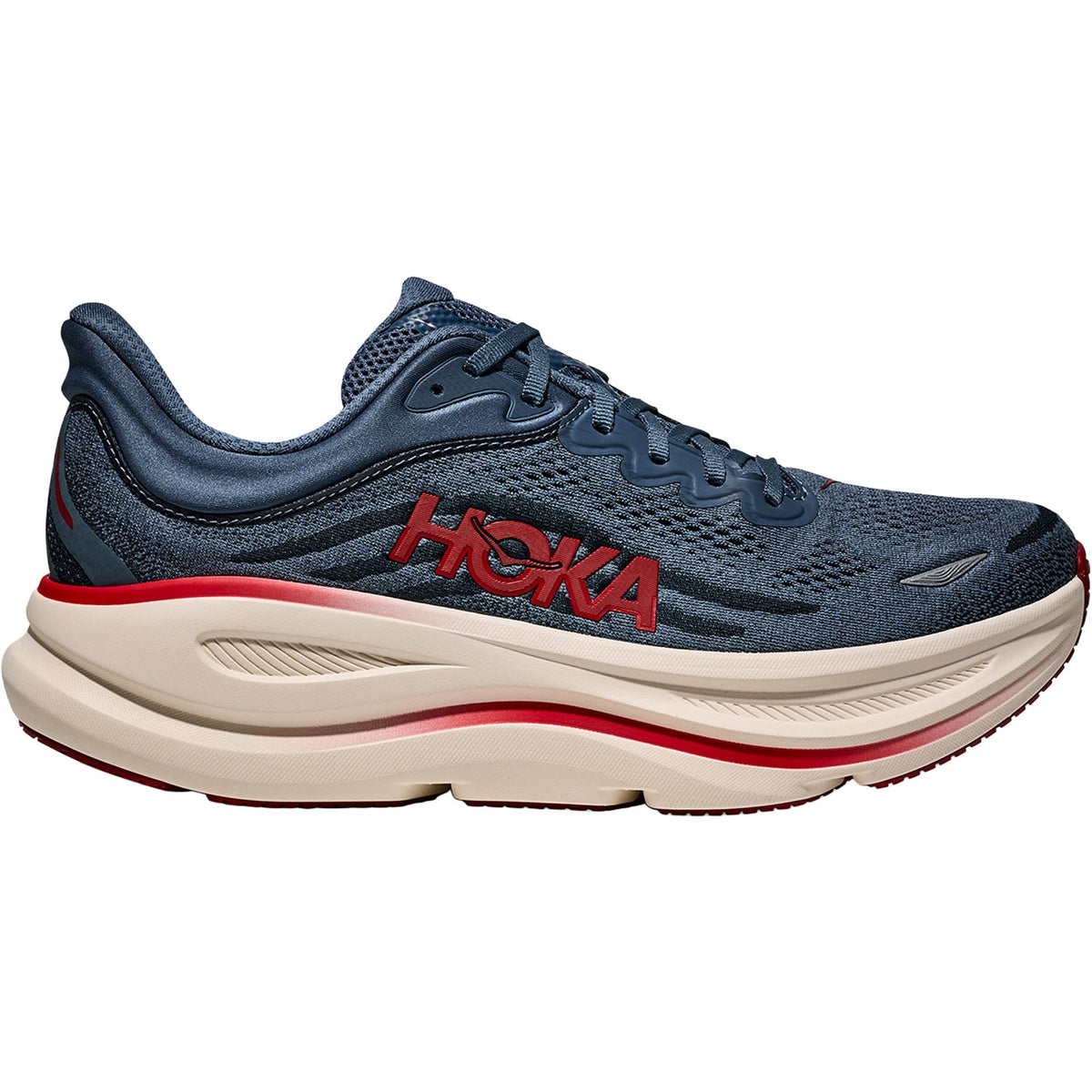 HOKA Bondi 9 Men's Athletic Shoes Thunder Cloud/Vermillion