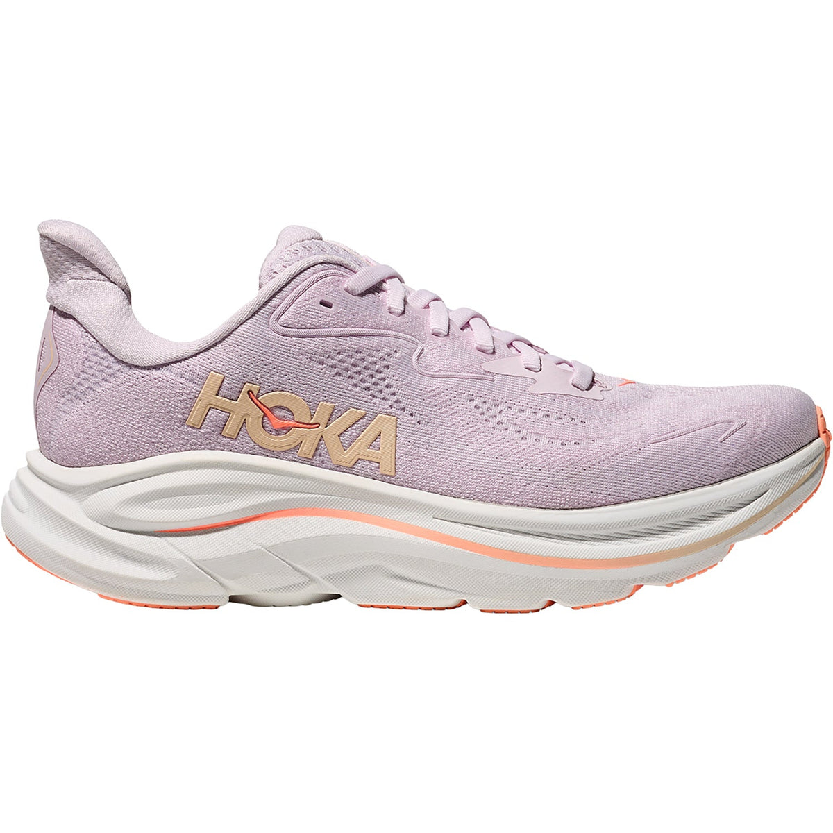 HOKA Clifton 10 Lilac Cream/Tangerine Glow Women's Athletic Shoes L:ilac Cream/Tangerine Glow