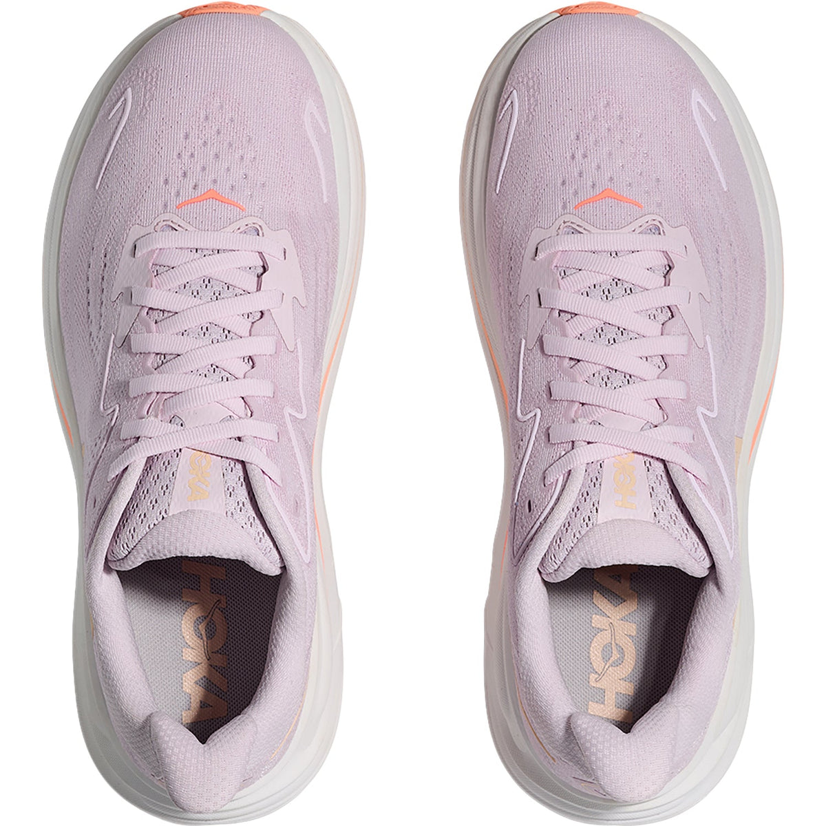 HOKA Clifton 10 Lilac Cream/Tangerine Glow Women's Athletic Shoes L:ilac Cream/Tangerine Glow