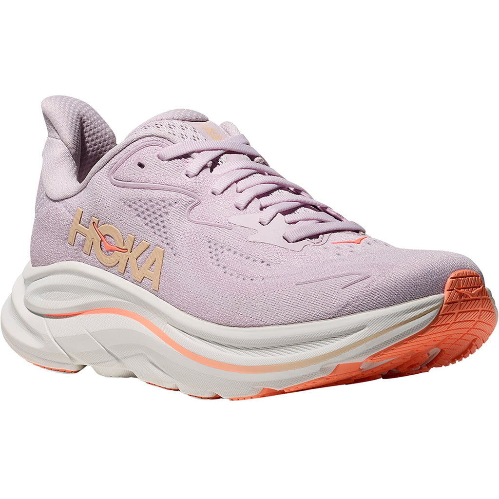 HOKA Clifton 10 Lilac Cream/Tangerine Glow Women's Athletic Shoes L:ilac Cream/Tangerine Glow