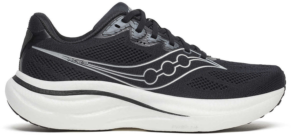 Saucony Ride 19 WIDE FIT Mens Running Shoes - Black