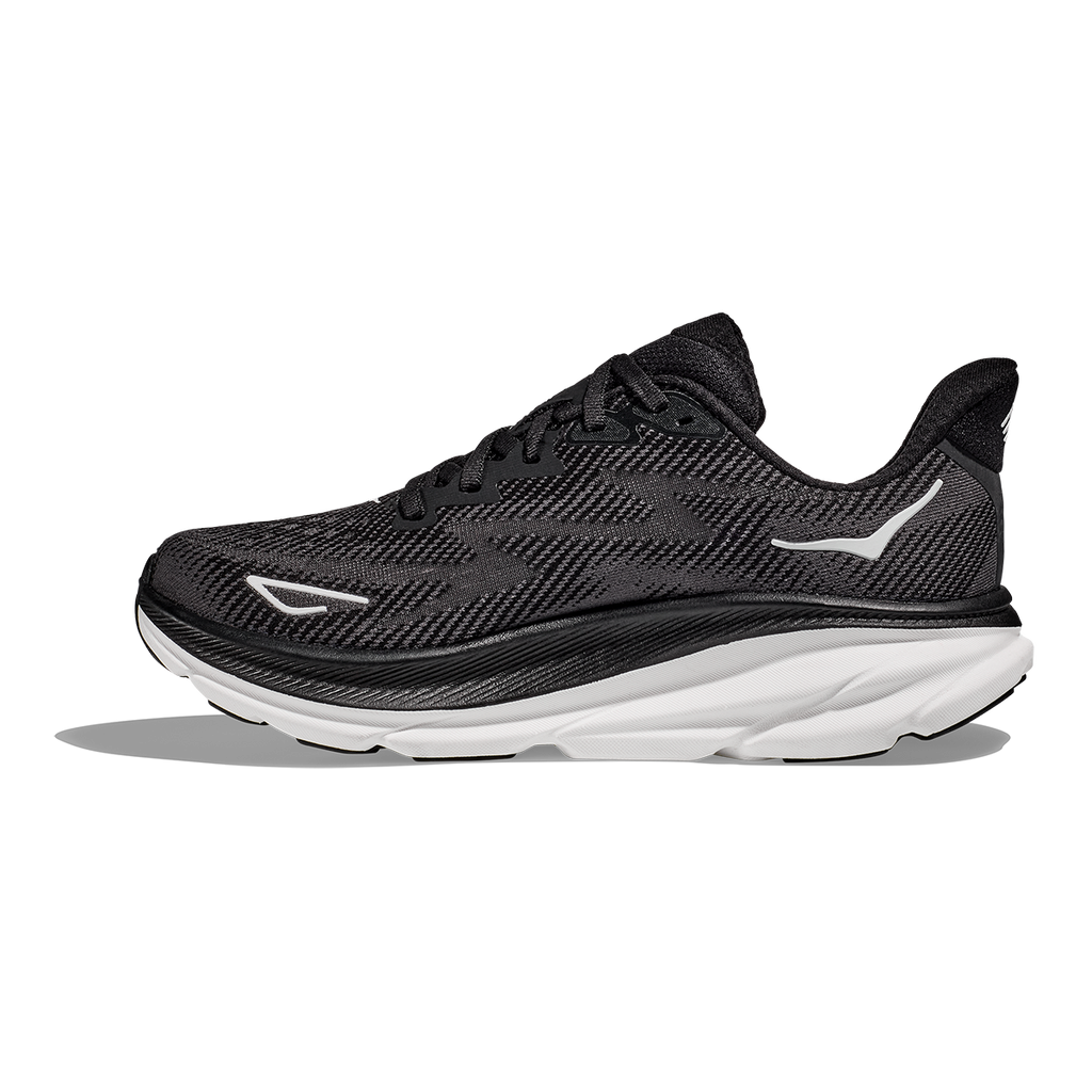 HOKA Clifton 9 - Black - White Women's Running Shoes